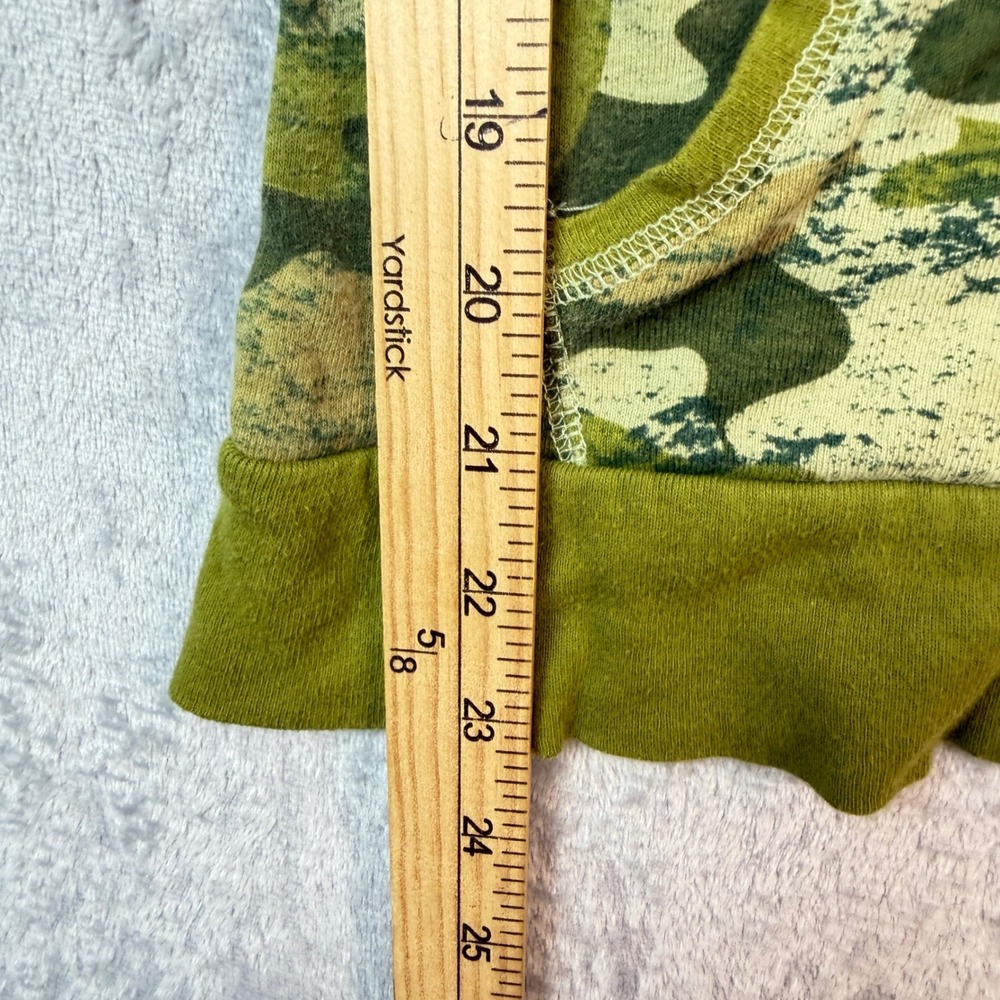 Energie T-Shirt Junior Girls M Green Camo Scoop Neck Kangaroo Pocket Y2k Grunge - Picture 4 of 8